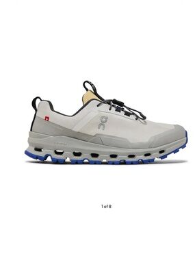 On Running Cloudhero Waterproof Sneakers in Silver Fog with Blue Outsole